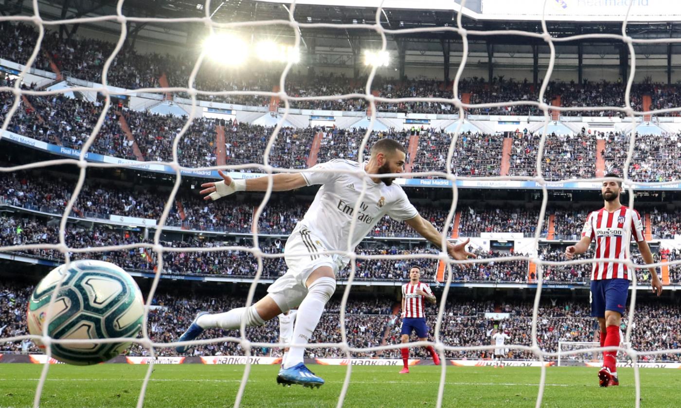 Benzema decide il derby di Madrid: Real-Atletico 1-0, GUARDA IL GOL