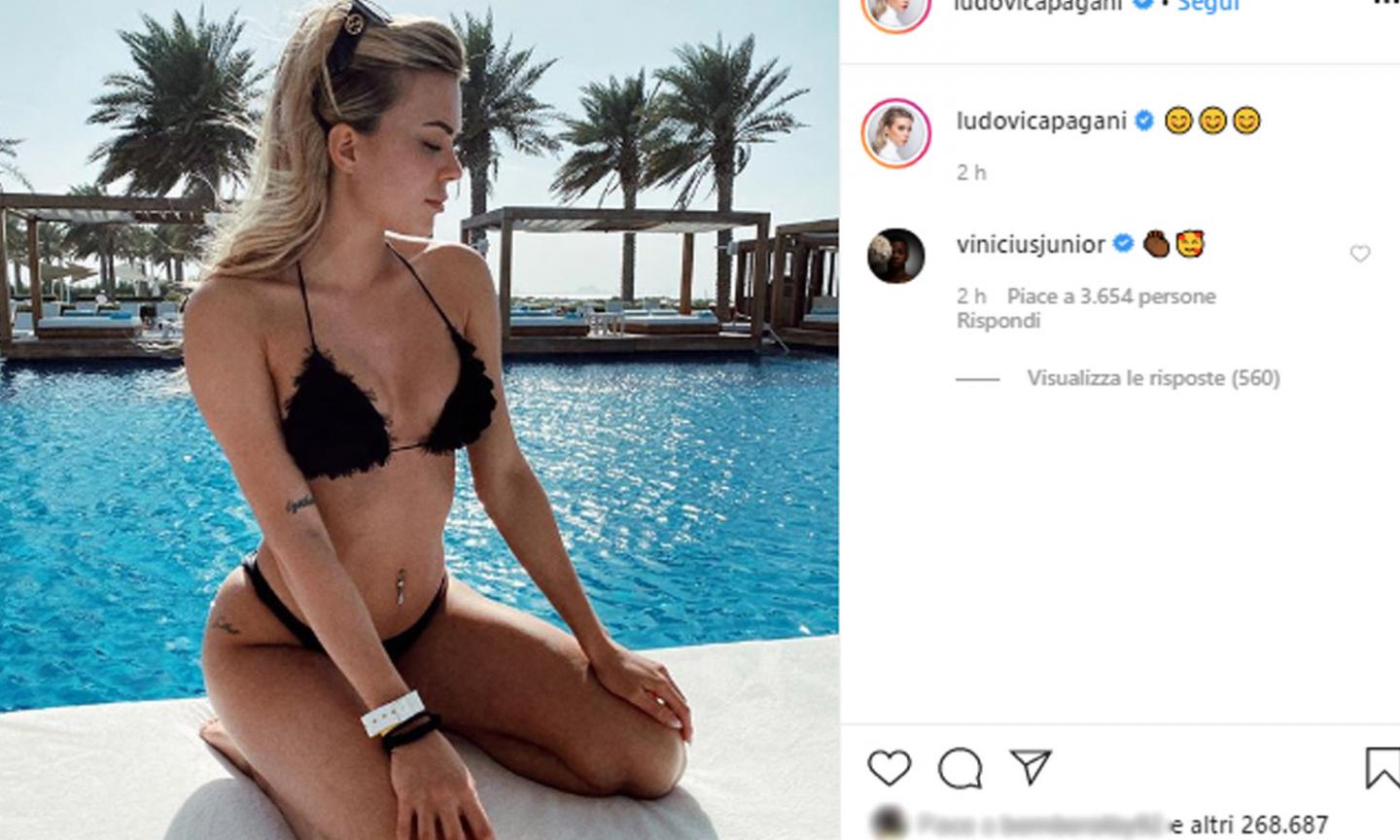 Ludovica Pagani, la FOTO in costume è da applausi... quelli di Vinicius Junior