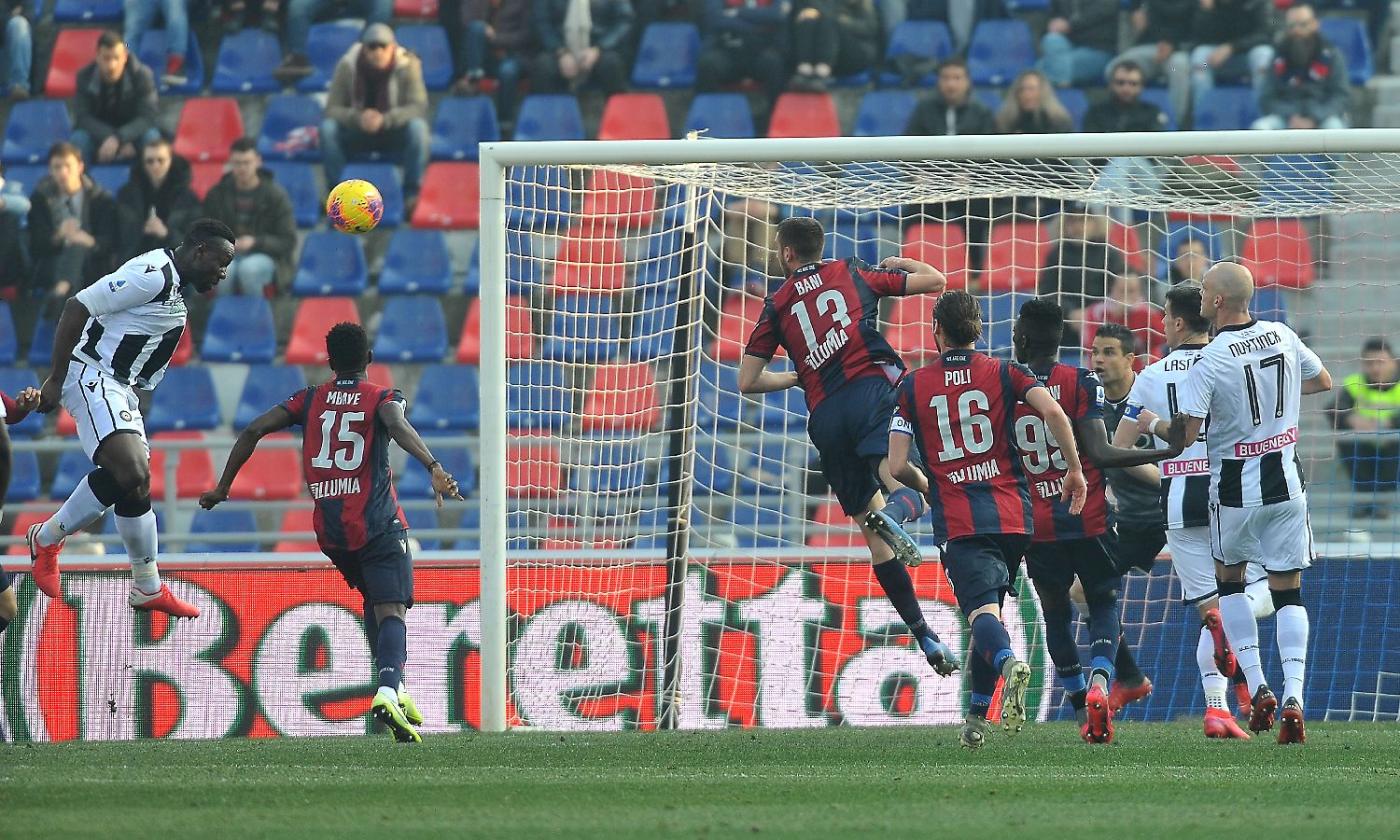 Il Bologna rimonta in extremis e fa 1-1 con l'Udinese