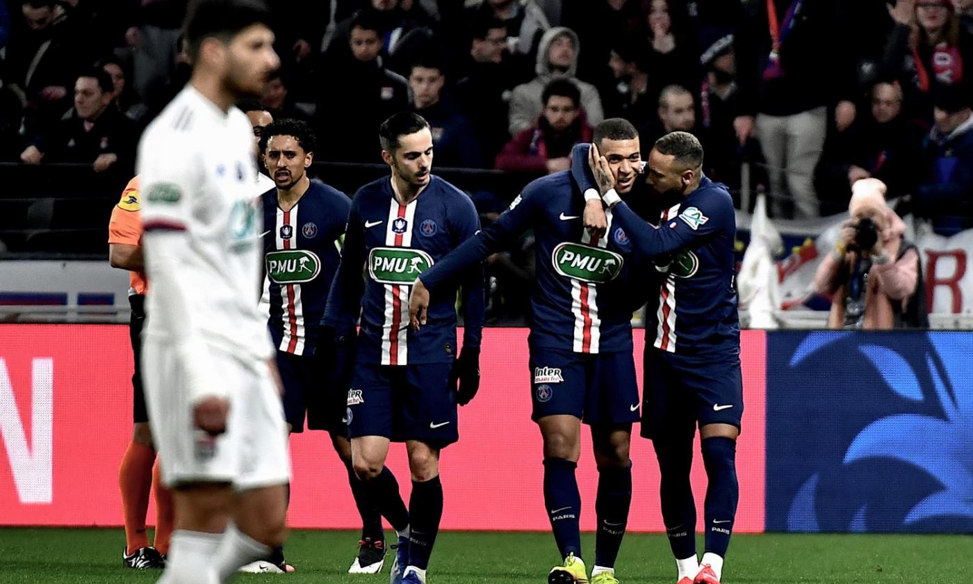 Coppa di Francia: il PSG vola in finale, 5-1 al Lione con super Mbappé