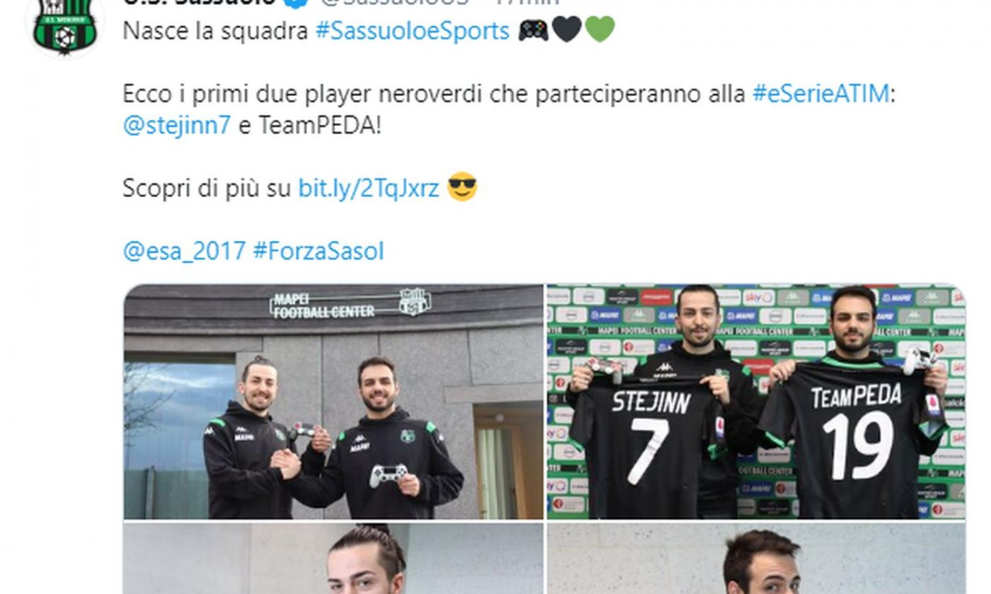 Il Sassuolo annuncia il team eSports: ecco i primi due player neroverdi