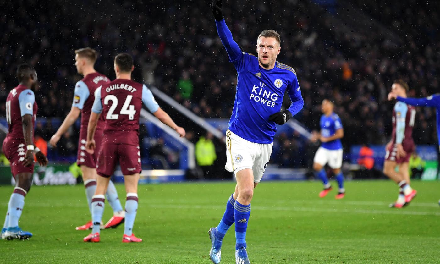 Premier League: Vardy show, 4-0 Leicester all'Aston Villa