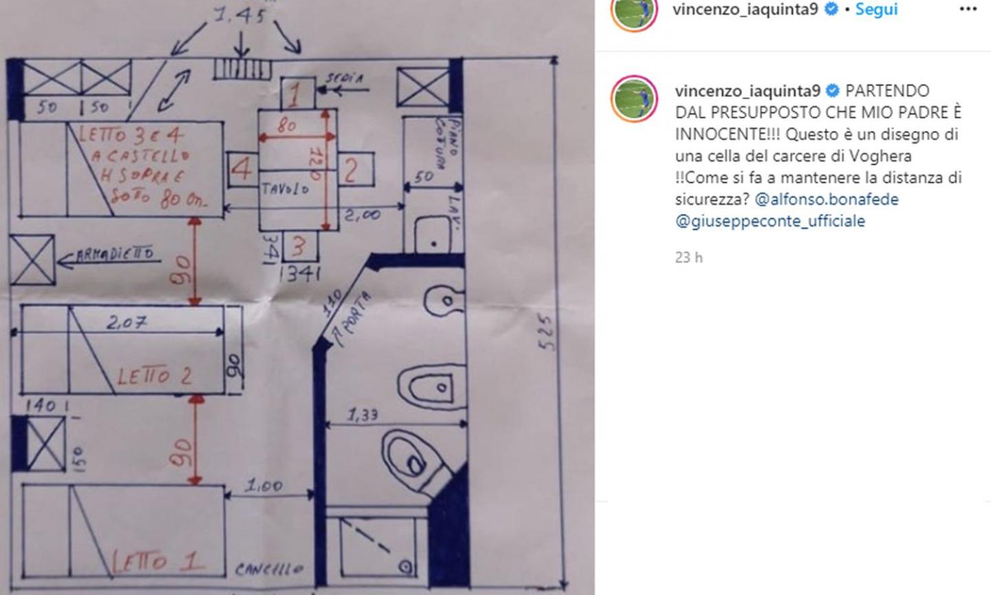 Lo sfogo di Iaquinta: 'Mio padre in una cella del carcere, come fa a mantenere la distanza di sicurezza?!'