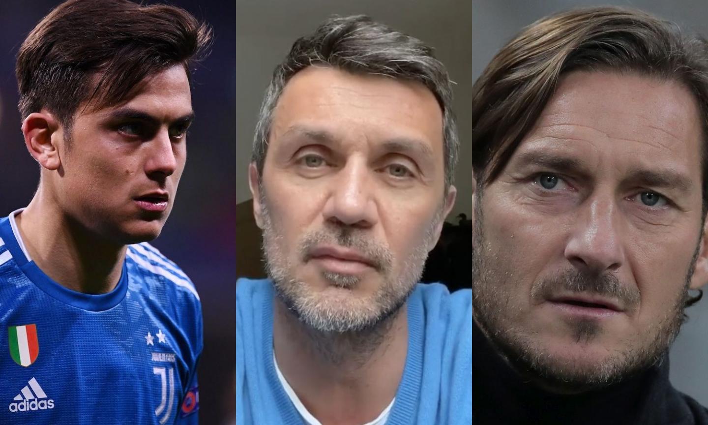 Il virus svela il volto buono degli dei del calcio: Dybala, Maldini e Totti, i campioni più vicini alla gente