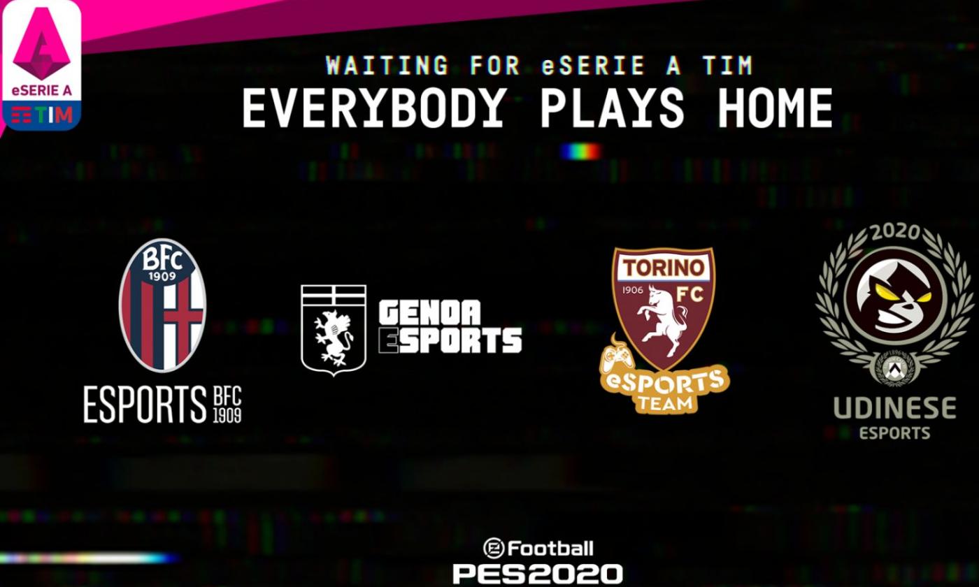 Esports, 'Waiting for eSerie A': al via nuovo torneo su PES con Bologna, Genoa, Torino e Udinese