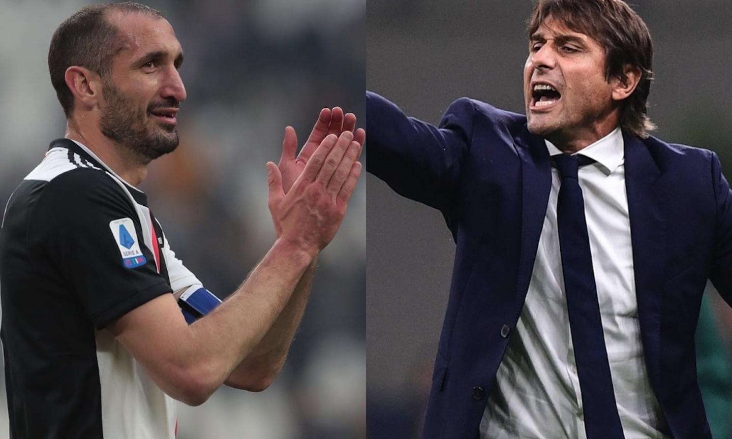 Chiellini: 'Conte all'Inter? Lo perdono, ma di sicuro ha dei dubbi. Se guarda lo stemma nerazzurro resta interdetto'