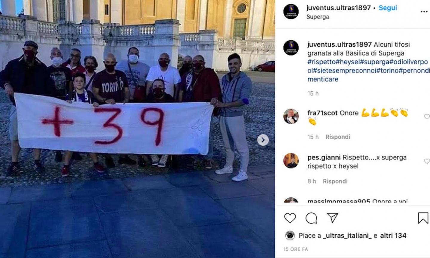 Torino: i tifosi granata a Superga omaggiano le vittime dell'Heysel