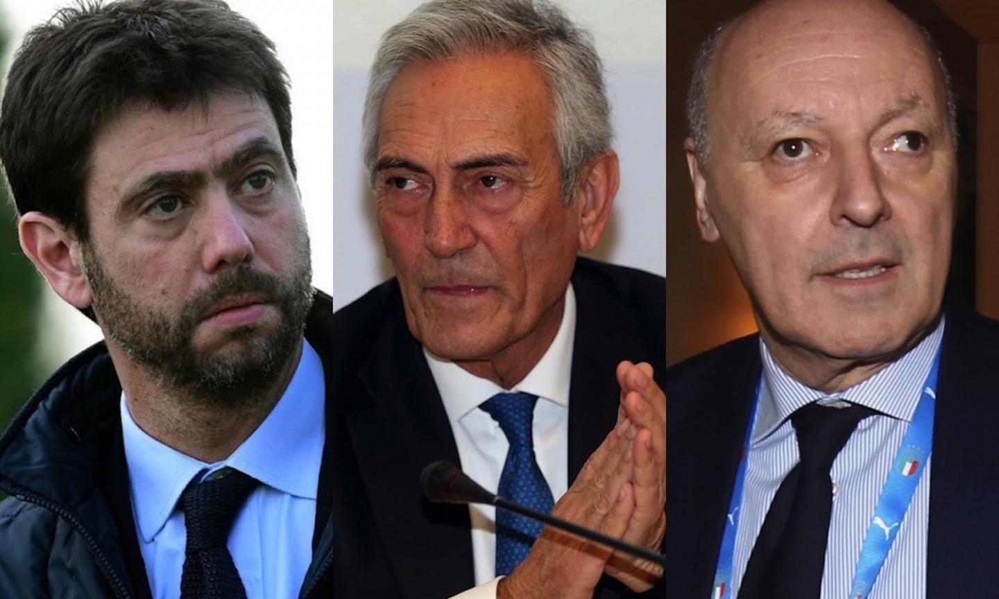 Agnelli chiede playoff brevi per lo scudetto: sarà accontentato, ecco come. Marotta si oppone, gelo con Gravina