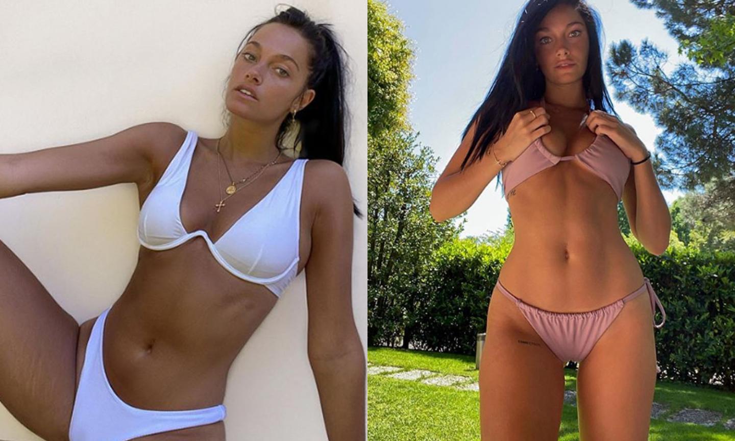 Oriana Sabatini, abbronzatura top e costume total white per lady Dybala FOTO