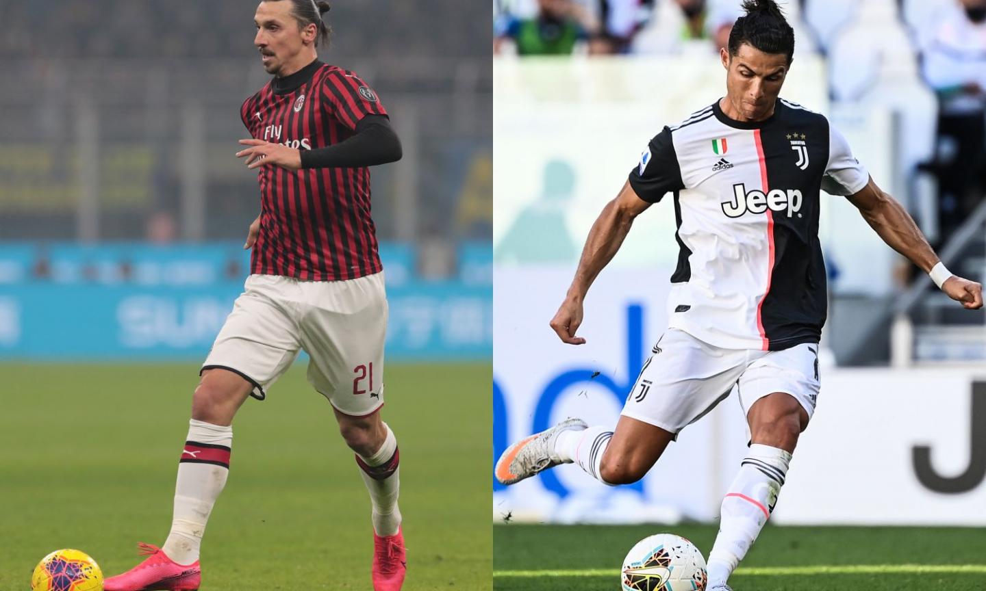 Serie A, per Milan-Juve bomber contro: Ronaldo in Goal a 3,10, Ibrahimovic a 4,50