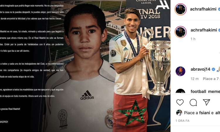 Inter, Hakimi saluta il Real Madrid: 'Non è un addio, sarà per sempre casa mia'