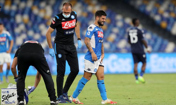 Napoli-Lazio, gioie e dolori: Immobile fa 36 come Higuain, Insigne va ko. Esce in lacrime, Barcellona a rischio