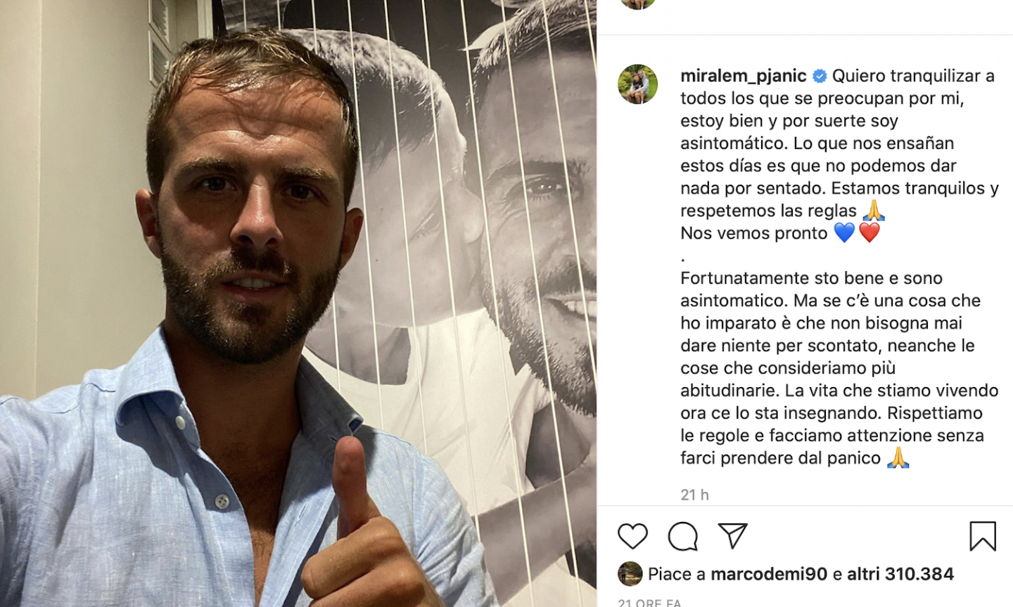 Pjanic positivo al Covid: 'Per fortuna sono asintomatico. Non date nulla per scontato e rispettate le regole' FOTO 