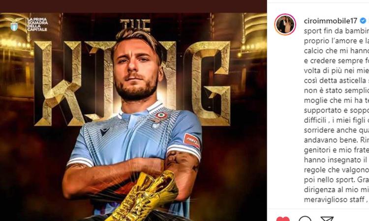 Immobile si incorona 'The King': ecco la sua lettera d'amore al calcio