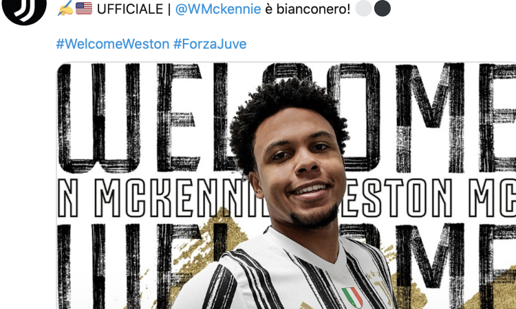 McKennie si presenta: 'Un sogno che diventa realtà, idolatravo i giocatori bianconeri. La Juve è Storia'