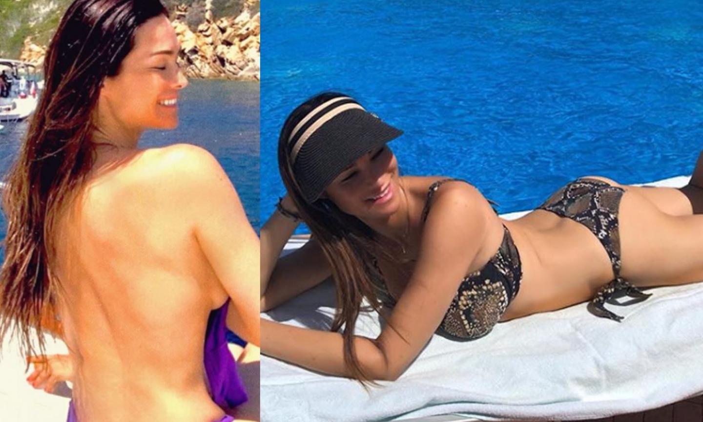 Manuela Arcuri: topless in barca e bikini pitonato. L'estate si scalda, che FOTO!