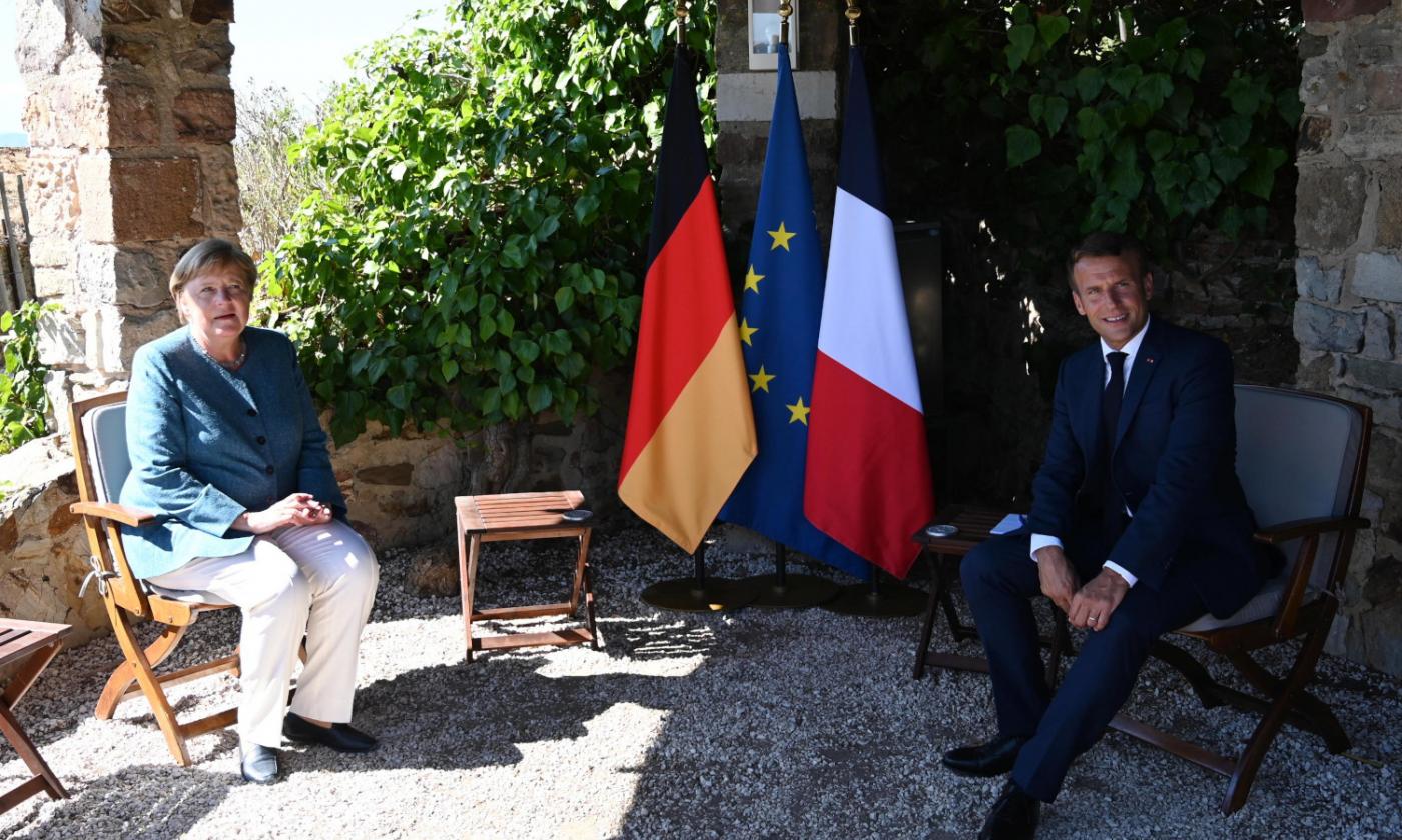 PSG-Bayern: la finale di Champions vista da Macron e la Merkel VIDEO