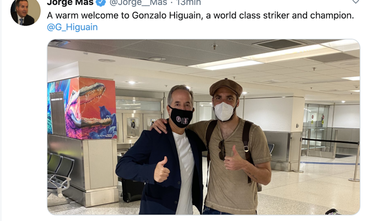 Higuain è sbarcato negli States: attesa solo la firma con l'Inter Miami FOTO