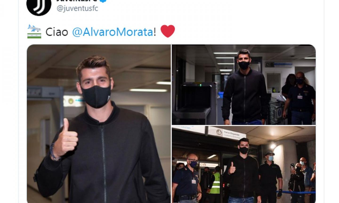 Niente Dzeko, la Juve vira su Morata: è atterrato a Torino, in mattinata le visite FOTO e VIDEO