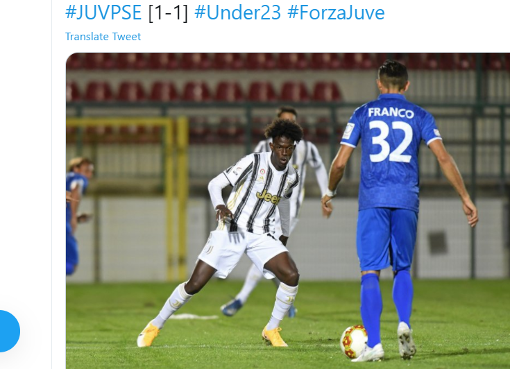 La Juve Under 23 zoppica: 1-1 in casa col Piacenza, si fa male Wesley