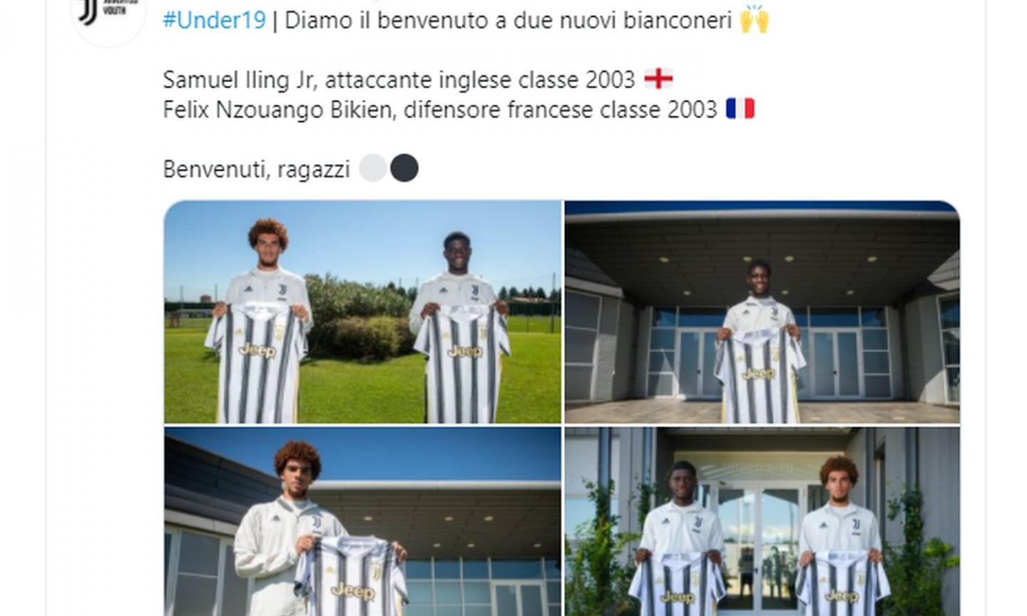 Juve, UFFICIALE: ecco i 2003 Iling jr e Nzouango. I paragoni con Sancho e Varane, giocheranno in Primavera