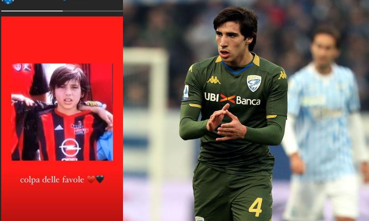 Tonali sui social si annuncia al Milan: 'Colpa delle favole...' FOTO