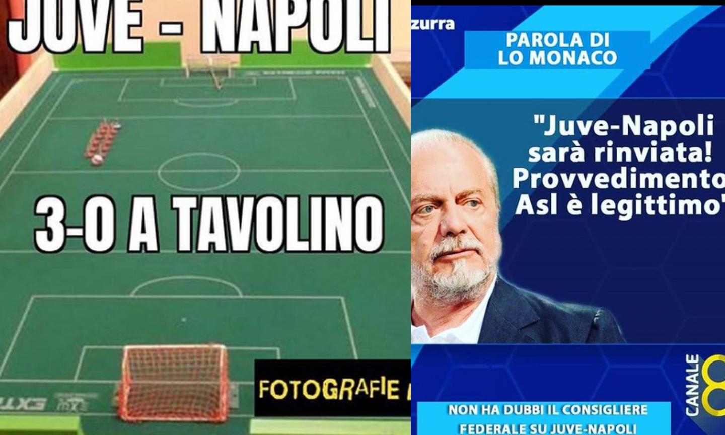 Caos Juve-Napoli: tavolino, rinvio o battaglia legale. Sul web è guerra di meme! GALLERY DEI PIU' BELLI