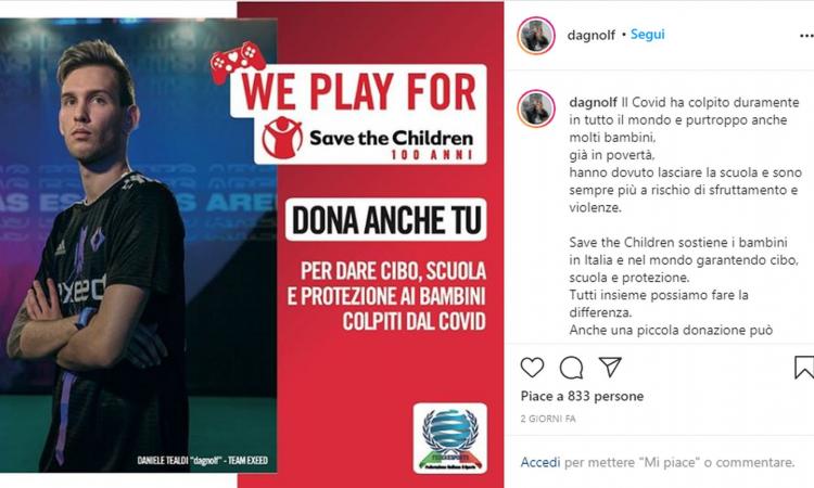 Esports e beneficenza: da Campagnani a Guarracino e Tealdi, i migliori gamer italiani in campo per Save the Children