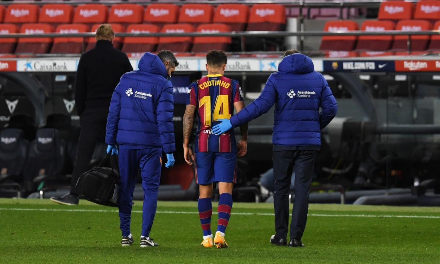 Barcellona, UFFICIALE: Coutinho operato al ginocchio, starà fuori tre mesi