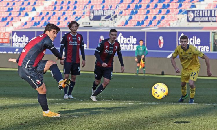 Il Bologna torna a vincere: battuto il Verona con un rigore di Orsolini