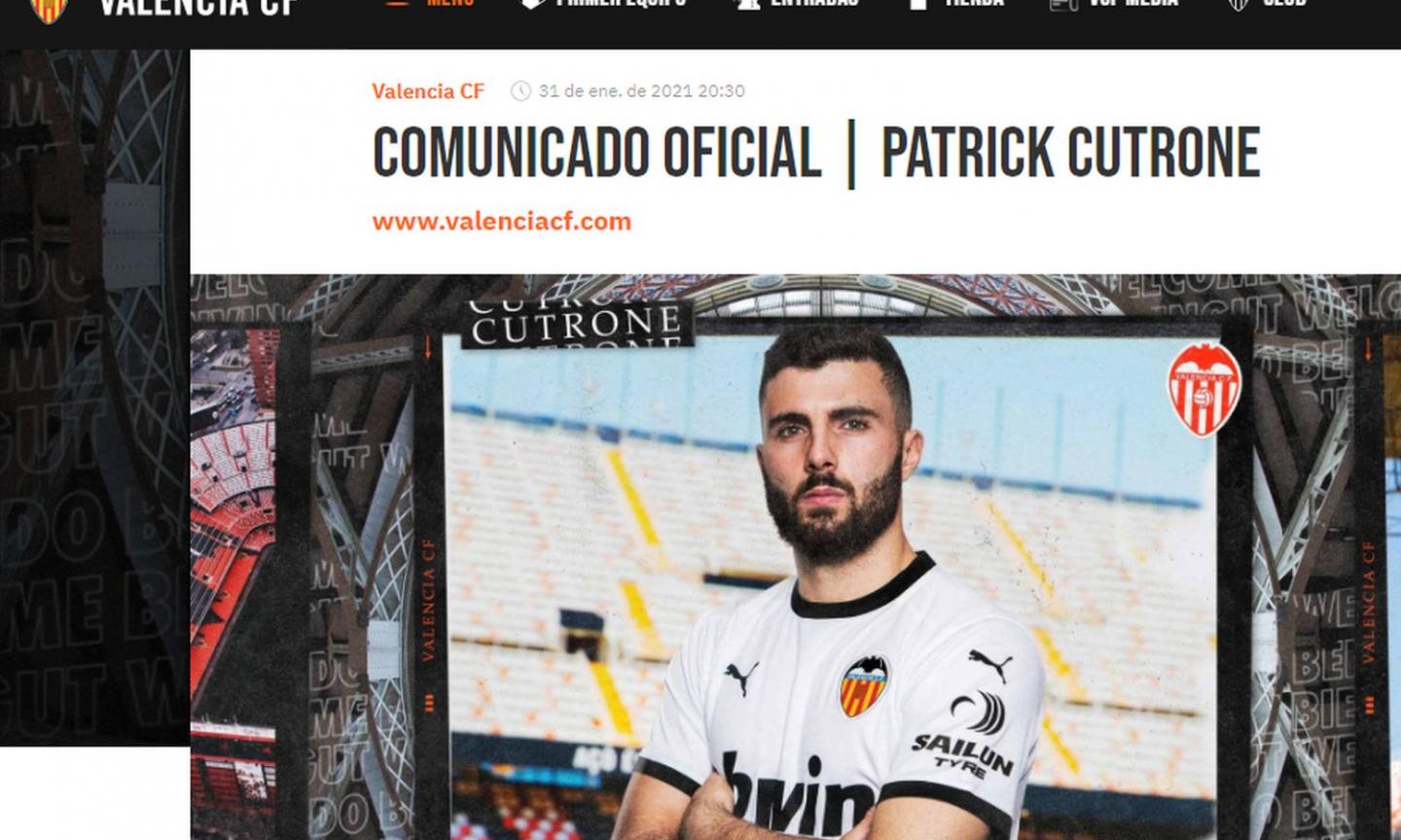 Cutrone a Valencia: le prime immagini VIDEO