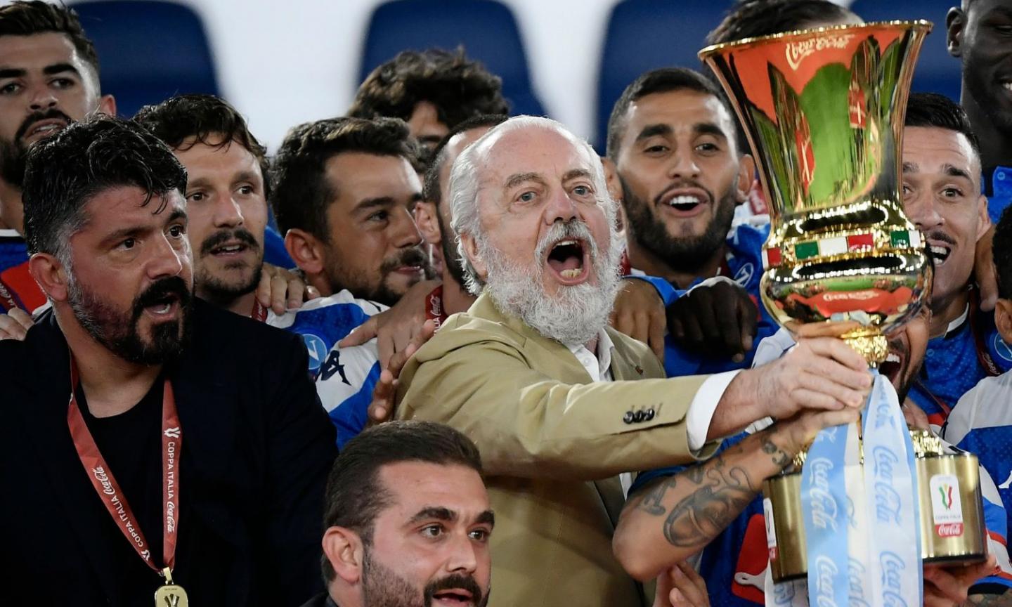 Napoli, De Laurentiis incontra squadra e Gattuso: 'Fiducia a Rino'