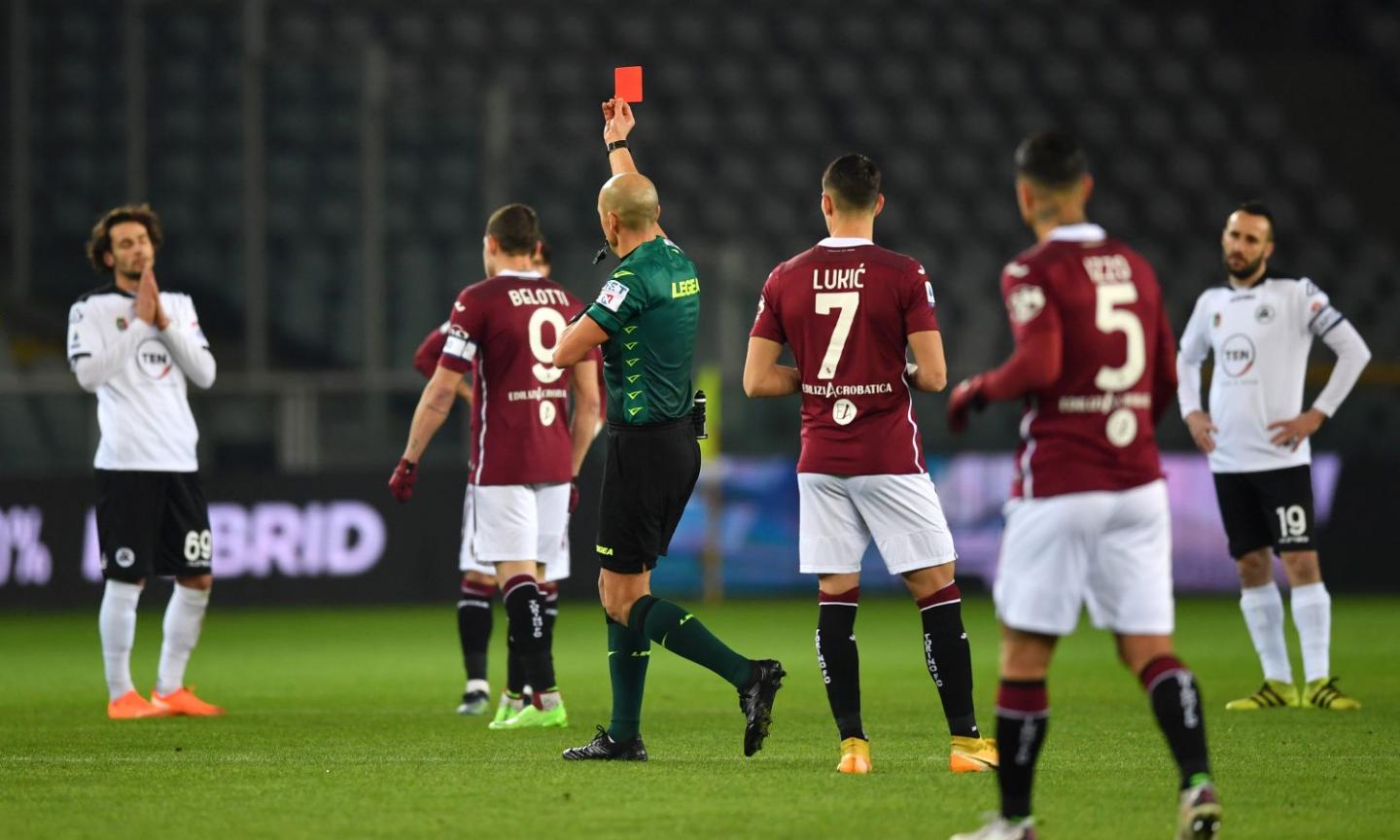 Torino-Spezia, il rosso a Vignali da record