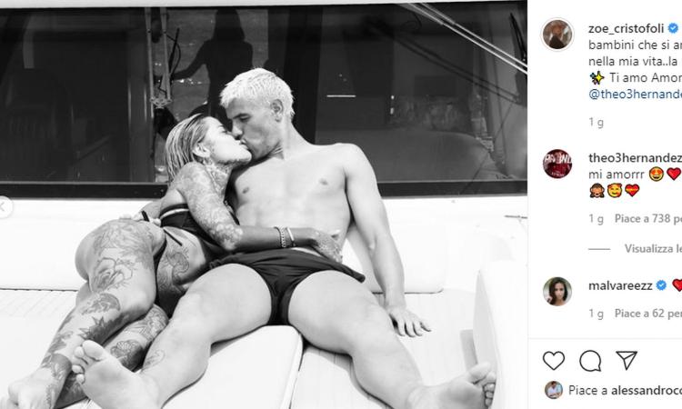 Zoe, messaggio d'amore a Theo: 'Averti nella mia vita è la mia fortuna'