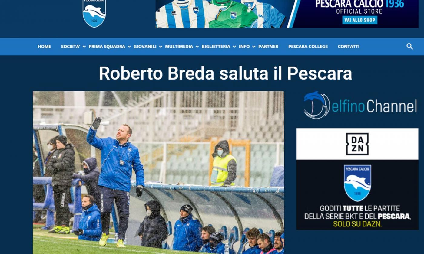 Pescara, UFFICIALE: esonerato Breda