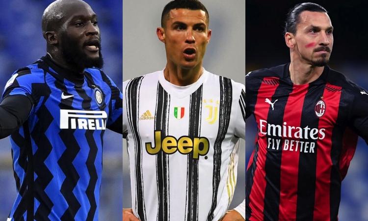 Ronaldo vuole tutto: la Juve insegue Inter e Milan, CR7 sfida Ibra e Lukaku