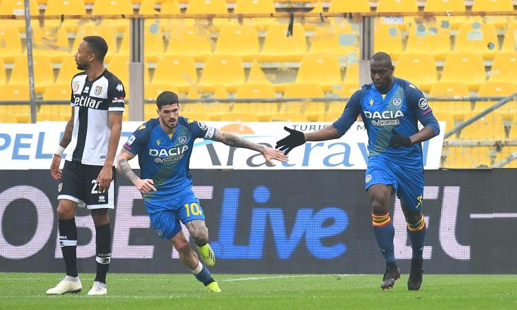 Il Parma si butta via: rimonta Udinese, da 2-0 a 2-2