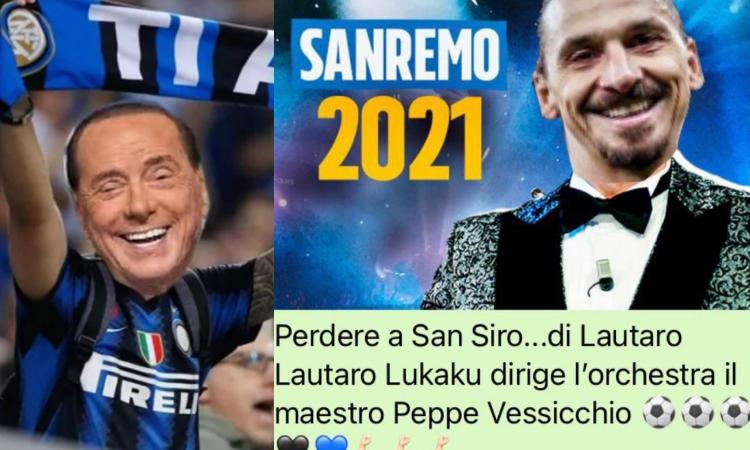 PHOTOS Milan-Inter, the derby moves to social media: Ibrahimovic gives a tear to his face in Sanremo to Salvini and Handanovic … |  A league