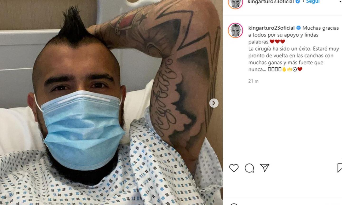 Inter, Vidal dopo l'operazione: 'Intervento ok, tornerò presto più forte di prima!' FOTO