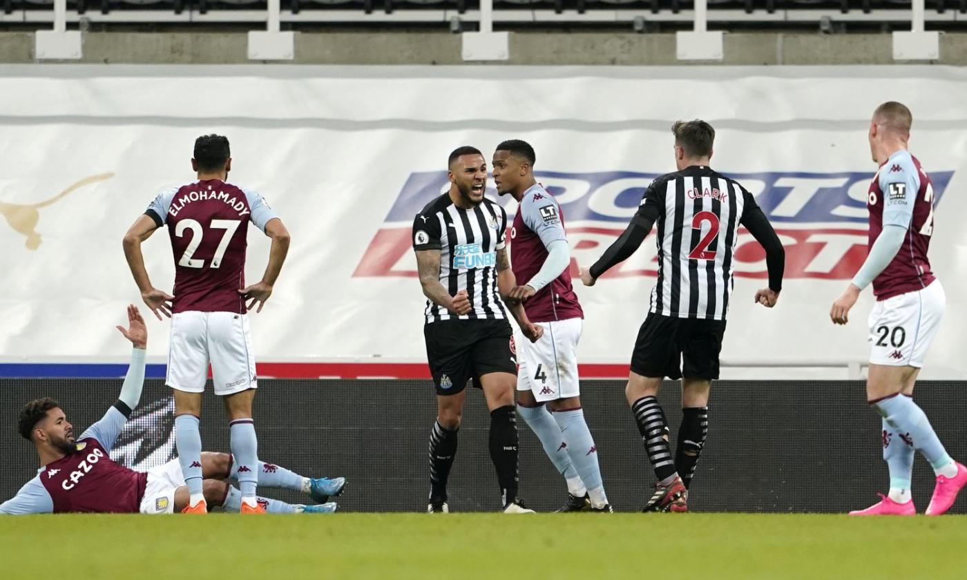 Premier League: il Newcastle riprende l'Aston Villa al 94', Villains a -2 dal Liverpool