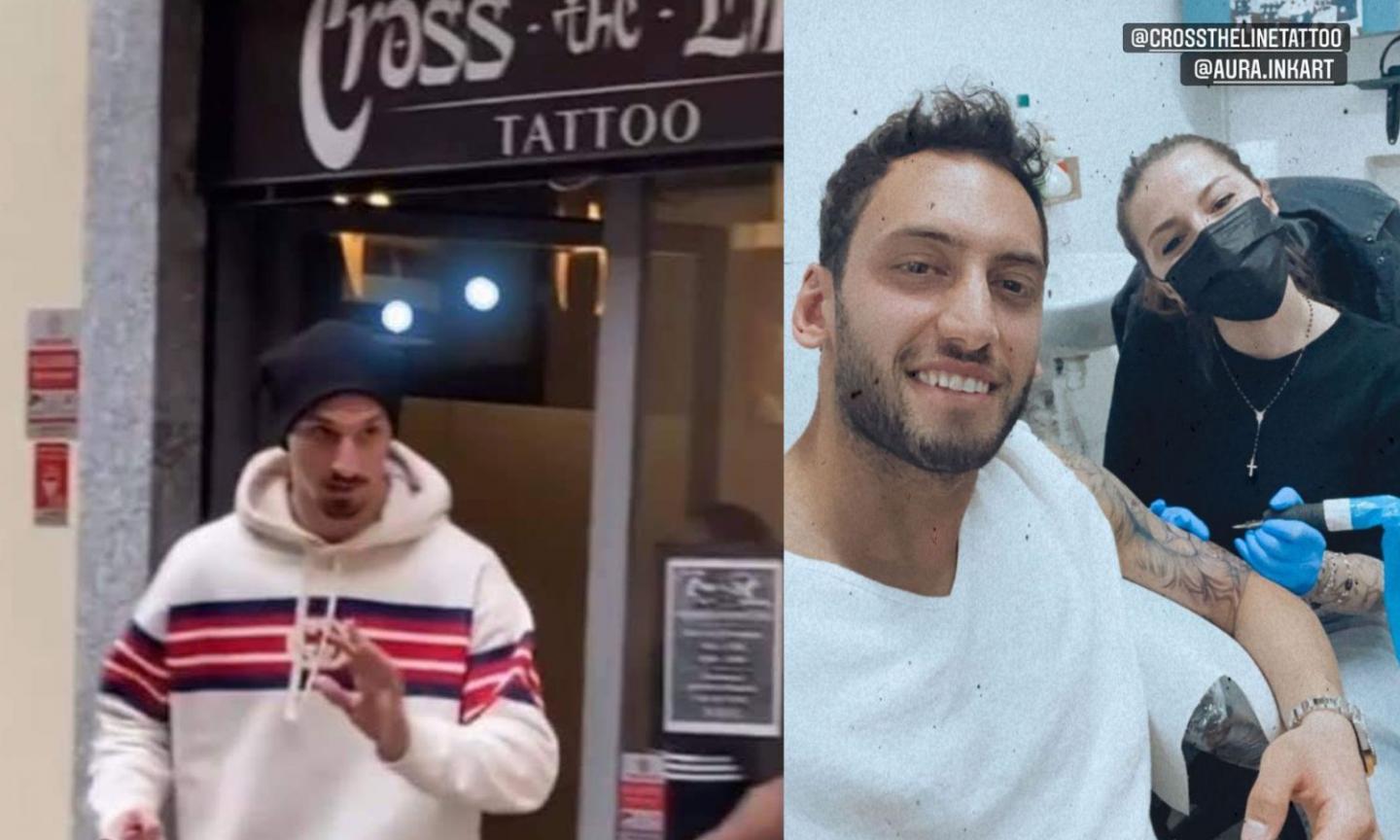 Milan, Ibrahimovic e Calhanoglu da un tatuatore a Gallarate: è polemica