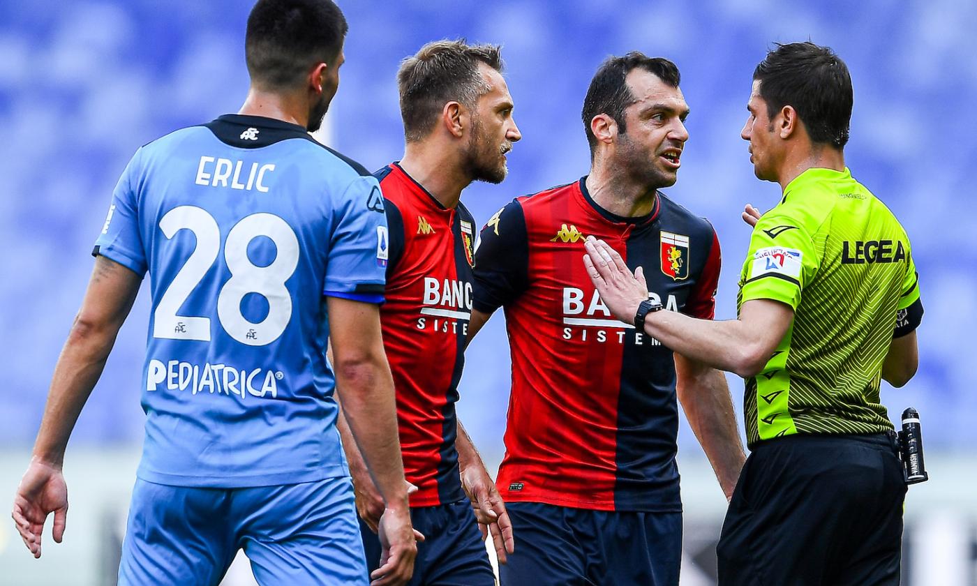 Serie A, la MOVIOLA LIVE: gol annullato col Var al Genoa, squalificato Pandev. Rigore per il Crotone