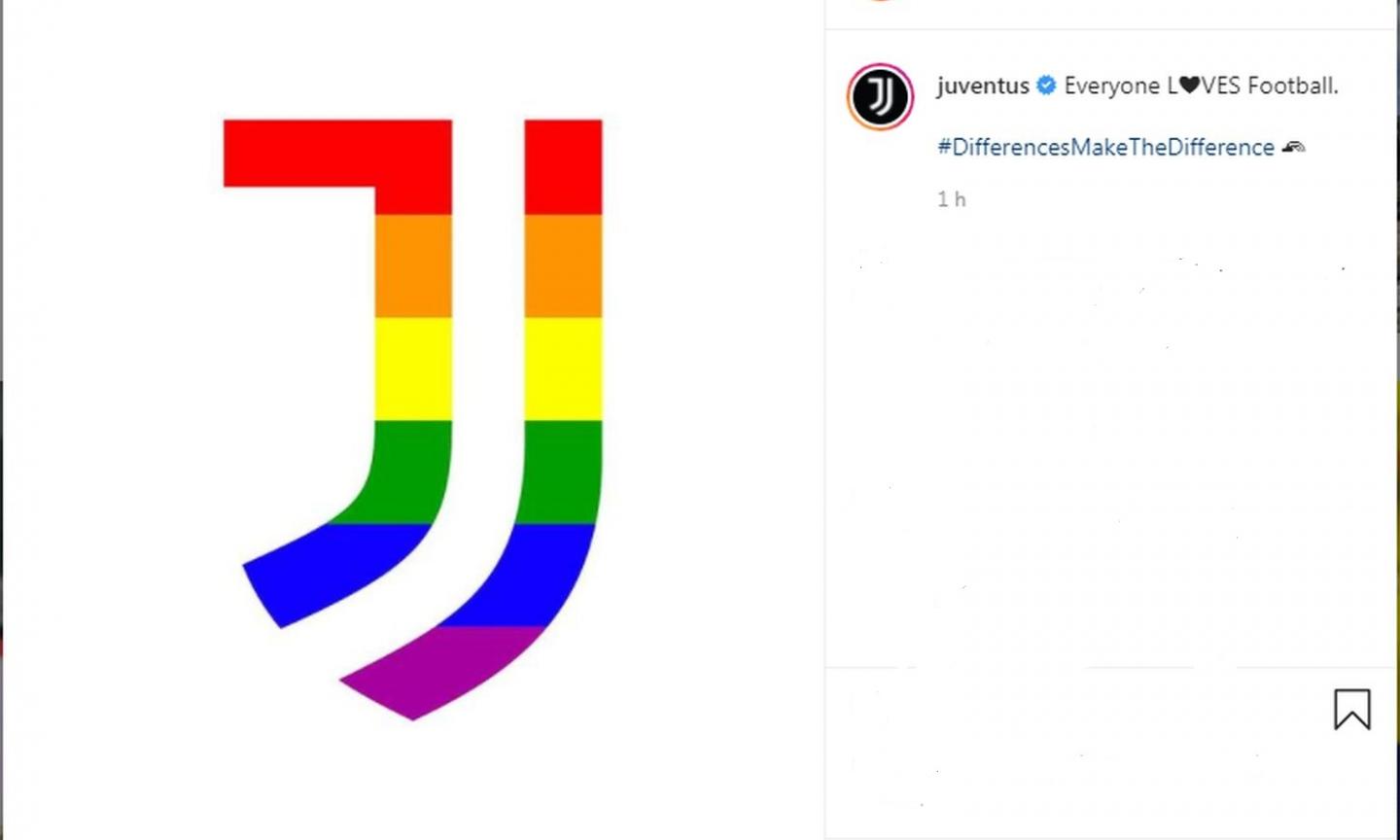 Juve, che risposta alla Uefa per i diritti LGBT: il logo diventa color arcobaleno 