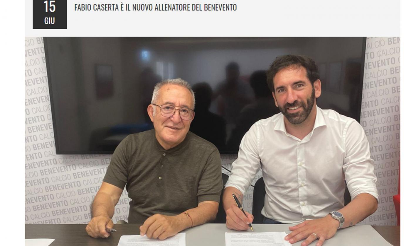 Benevento, rinnovata la fiducia a mister Caserta