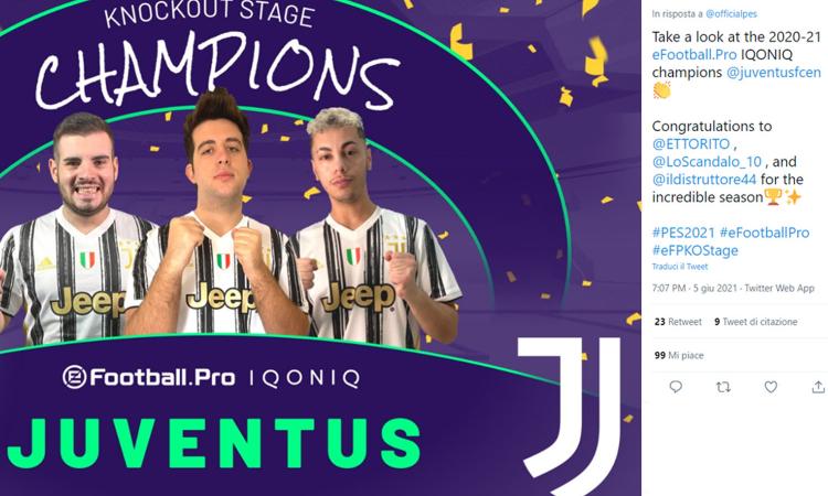 La Juve trionfa in Europa: vinta la 'Champions' di eFootball PES 2021