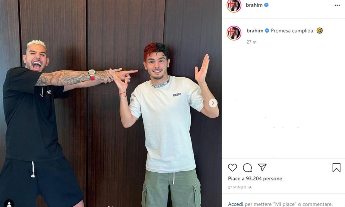 Brahim Diaz si tinge i capelli rossoneri per la Champions: 'Promessa mantenuta' FOTO