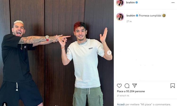 Brahim Diaz si tinge i capelli rossoneri per la Champions: 'Promessa mantenuta' FOTO