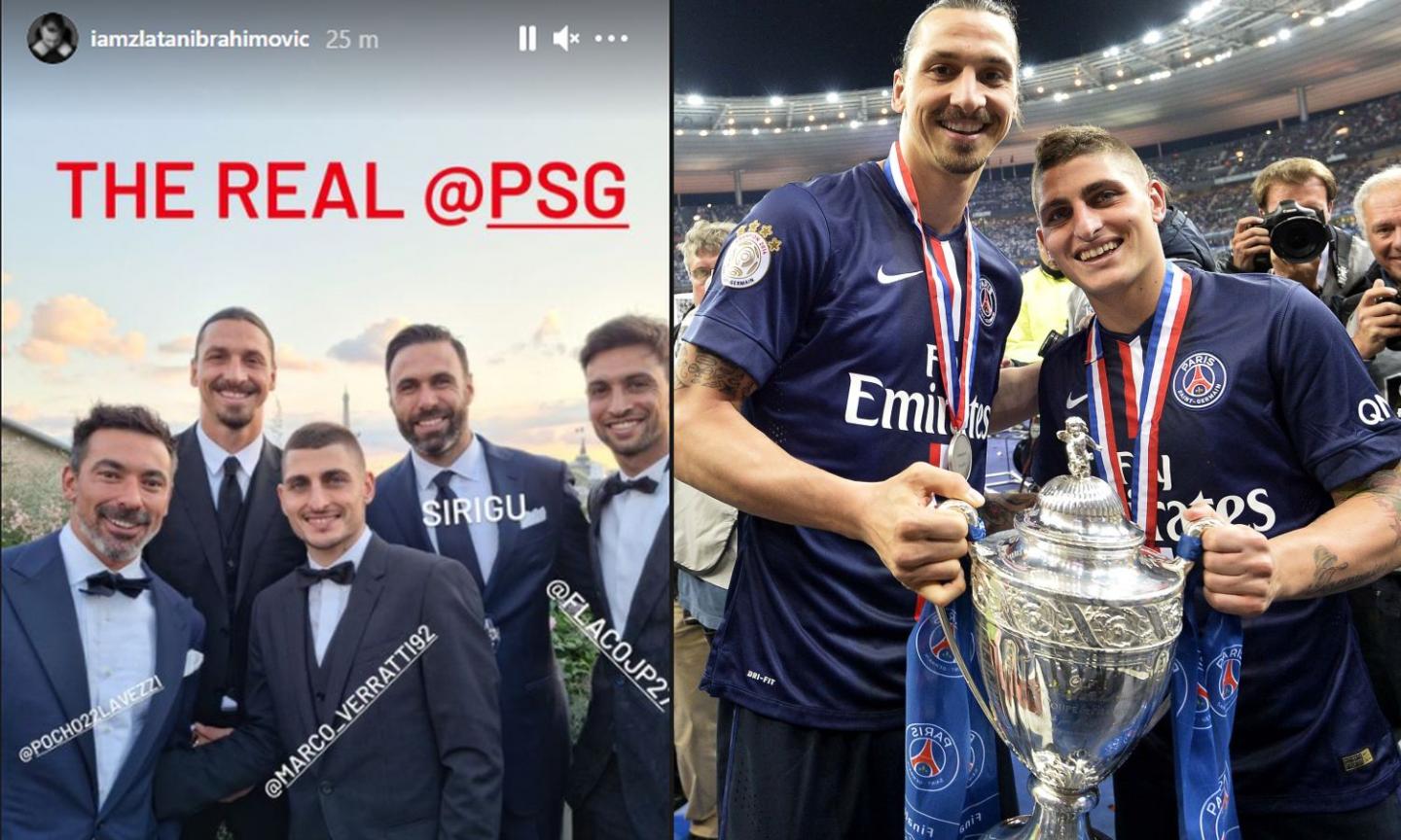 Matrimonio Verratti, Ibra criptico: 'Il vero Psg'. La FOTO con Lavezzi, Pastore e Sirigu