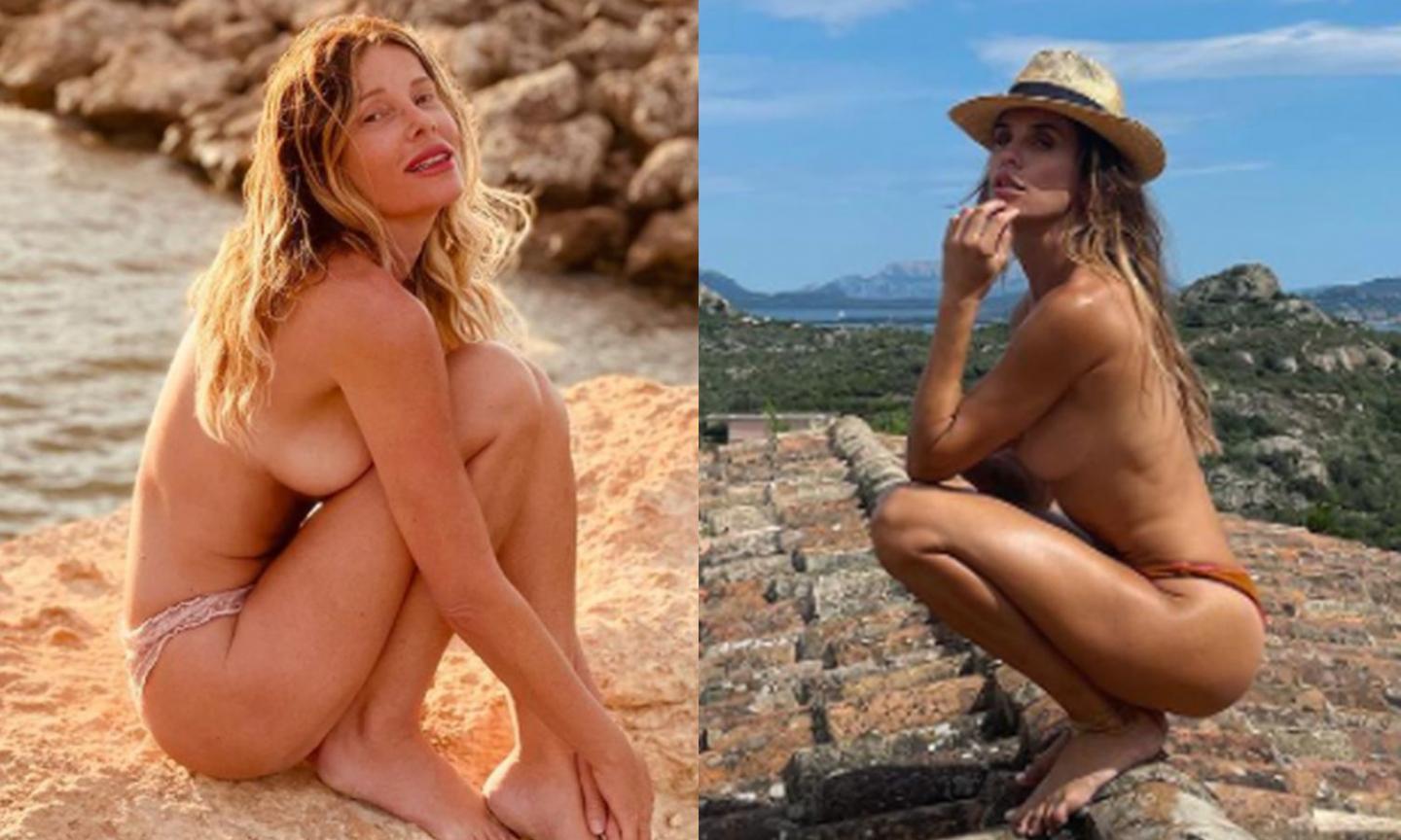 Alessia Marcuzzi ed Elisabetta Canalis infiammano i social: è sfida di topless! FOTO