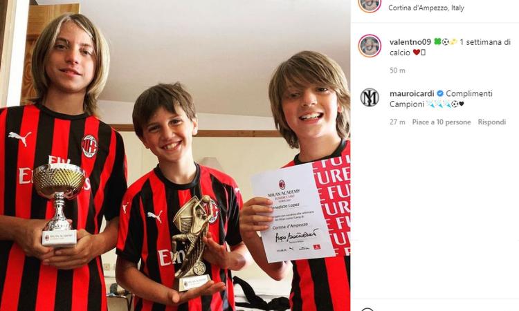 Wanda Nara iscrive 3 figli al Milan Camp: 'La mamma più orgogliosa'. E Icardi: 'Complimenti campioni' FOTO